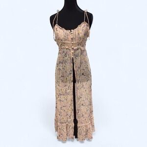 Anthropologie Sheer Floral Fairy Boho Maxi Dress